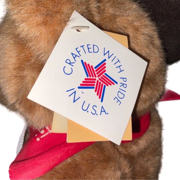 Cowboy Teddy Bear By Dakin With Hat & Bandana Plush Toy Collectible 12" Vintage - Picture 7 of 13